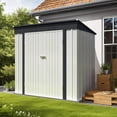 thumbnail image 4 of Devoko 6' x 4' Outdoor Metal Storage Shed with Lockable Door Tools Storage Shed for Garden Backyard Patio,White, 4 of 7