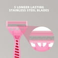 thumbnail image 2 of Venoro 5 Packs Women's Razors 5-Blades Manual Razor Disposable, Pink, 2 of 8