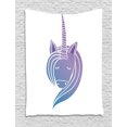 thumbnail image 1 of Unicorn Tapestry, Silhouette of a Mythical Horse with Horn Doodle Ancient Creature Design, Wall Hanging for Bedroom Living Room Dorm Decor, 60W X 80L Inches, Lavender and Blue, by Ambesonne, 1 of 2
