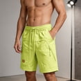thumbnail image 5 of Besolor Men's Cargo Shorts Wide Leg Casual Loose Outdoor Running Hiking Drawstring Elastic Waist Knee Length Shorts with Pockets(3X-Large,Green), 5 of 7