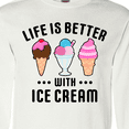 thumbnail image 4 of Inktastic Life is Better with Ice Cream Long Sleeve T-Shirt, 4 of 5