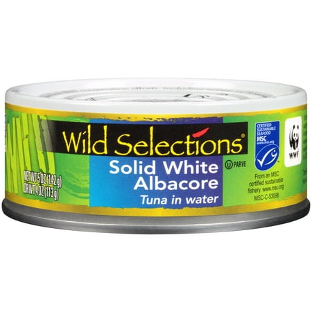(2 Pack) Wild Selections Solid White Albacore Tuna in Water, Canned Tuna Fish, High Protein Food, 5oz