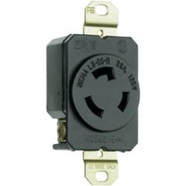 Legrand L520RCCV3 Pass & Seymour Locking Outlet, Black, NEMA L5-20r, 125-Volt - Quantity 1