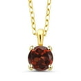thumbnail image 5 of Gem Stone King 18K Yellow Gold Plated Silver 1.00 Ct Round Red Garnet Pendant with 18 inches Chain, 5 of 5
