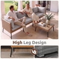 thumbnail image 5 of Dateyes 5‑Piece Rattan Outdoor Sectional Sofa Set, Light Gray Cushions Patio Conversation Furniture Set, 5 of 9