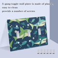 thumbnail image 3 of Yayeee Toggle Light Switch Wall Plate 2-Gang 4.56"x4.48" Decorative Outlet Cover, Sharks Pattern, 3 of 7