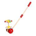 thumbnail image 2 of El juguete creativo de madera para empujar a lo largo del juguete de aprendizaje desarrolla la habilidad para caminar, empujar el juguete, varilla desmontable para niños pequeños, Rojo CUTICAT Juguetes de empuje para caminar, 2 of 7