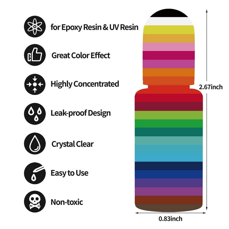 Epoxy Resin Pigment 20 Colors UV Resin Dye Liquid Translucent