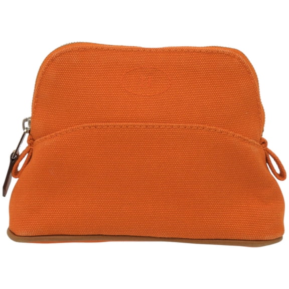 Pre-Owned Hermès Bolide Mini Pouch, Cotton and Polyurethane, Orange, Pouch Bag,... (Good)