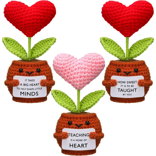 Muñecas con forma de corazón de ganchillo Wavwave, regalos de agradecimiento para profesores, 15 cm