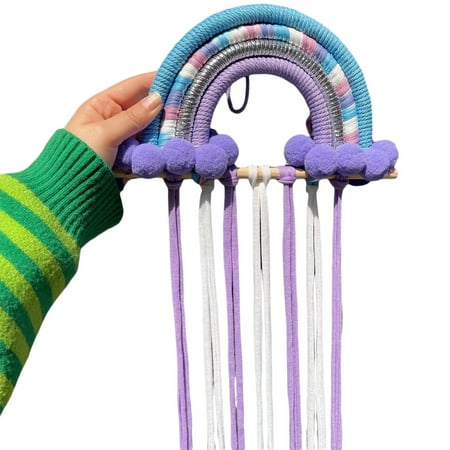 

MyBeauty Storage Strap Handmade Knitted Hair Clip Storage Organize Accessorize Rainbow Decorative Storage Belt
