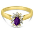 thumbnail image 6 of 10k Yellow Gold Oval Amethyst And Diamond Ring, 6 of 6