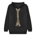 thumbnail image 2 of Valora Women's Hoodies Sweatshirts | Gothic Bone Pattern Hoodie Sweatshirt for Women Black 2XL, 2 of 3