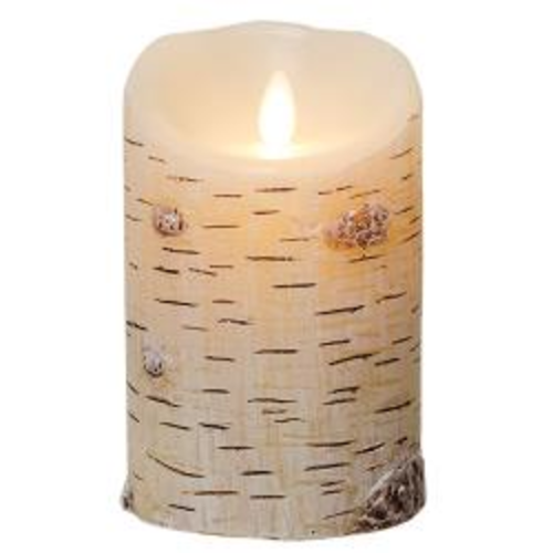 Luminara Birch Textured LED Pillar Candle