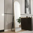 thumbnail image 3 of Floor Mirror Full Length Mirror, Hanging or Leaning Against Wall Mirror with Stand and Solid Wood Frame, 3 of 8