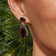 thumbnail image 5 of Ross-Simons 25.00 ct. t.w. Garnet Drop Earrings With Diamond Accents in Sterling Silver, Women's, Adult, 5 of 6
