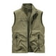 thumbnail image 3 of Camiseta sin mangas con cuello alto para hombre, color liso, para exteriores, con múltiples bolsillos, informal, de terciopelo y poliéster., 3 of 4