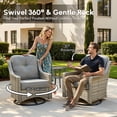 thumbnail image 6 of Vcatnet 5 Pieces Outdoor Patio Furniture Set High-Back Wicker Rattan Conversation Set Outdoor Sectional with Swivel Chairs and Coffee Table, Dark Gray, 6 of 11