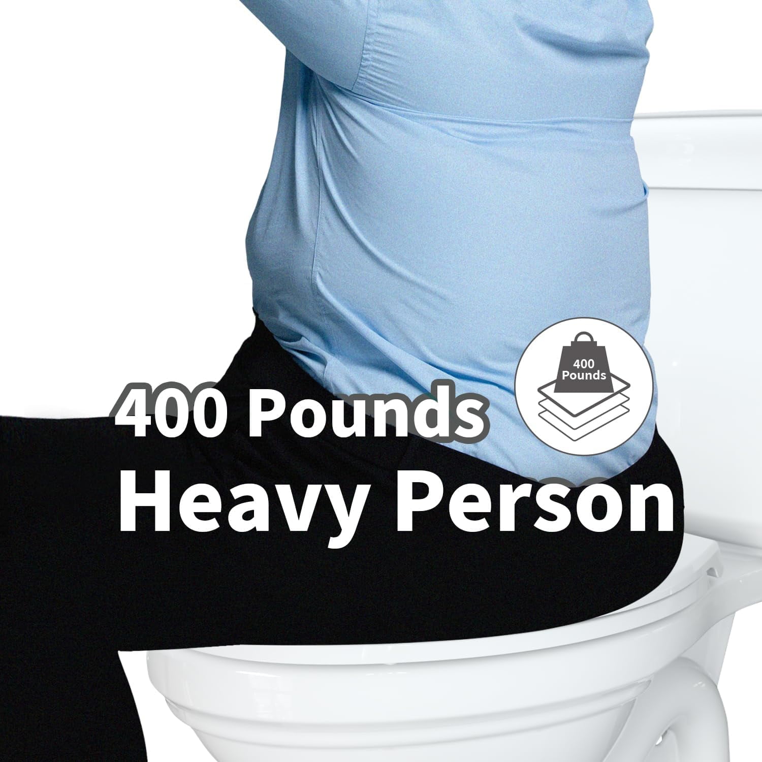 R&T Elongated 400 pound Toilet Seat, Heavy Duty Oval Plastic Toilet Seat Soft Close White B1130