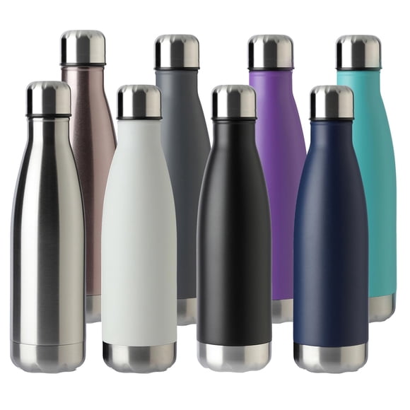 MEWAY 17oz Sport Water Bottle 8 Pack Vacuum Insulated Stainless Steel Sport Water Bottle Leak-Proof Double Wall Cola Shape Water