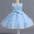 thumbnail image 3 of IBTOM CASTLE Toddler Flower Girls Tulle Dress Sleeveless Princess Tutu Dress Birthday Party Wedding Pageant Gown 4-5 Years Light Blue, 3 of 8