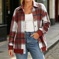 thumbnail image 3 of Perfectbot Women's Plaid Shacket, Button Down Shirt Jacket with Ribbed Hem, Relaxed Fit Fall Outerwear, 3 of 8