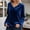 Blue, variant on Duojiaj Solid Color Autumn And Winter Velvet Long Sleeved V Neck Loose T Shirt Top Women's Blouses