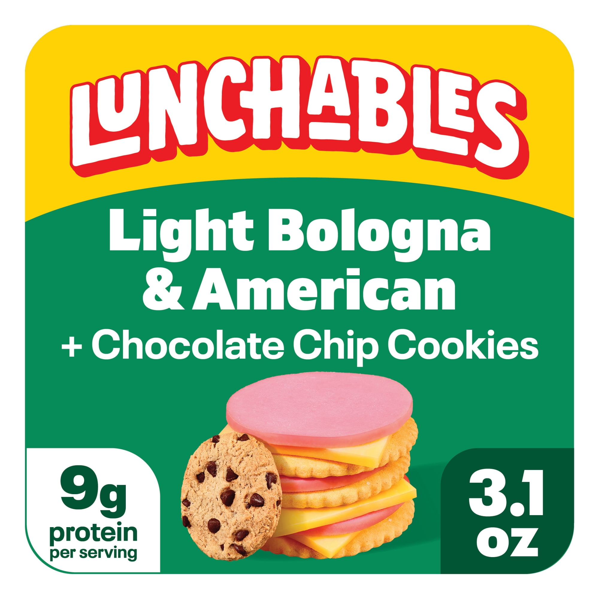 Lunchables Light Bologna & American with Chocolate Chip Cookies, 3.1 oz Pack