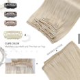 thumbnail image 4 of Moresoo Blonde Hair Extensions Clip ins Real Human Hair Platinum Blonde Remy Clip in Hair Extensions Blonde Double Weft Clip in Human Hair Extensions Blonde #60 5Pcs 80G 12inch, 4 of 5
