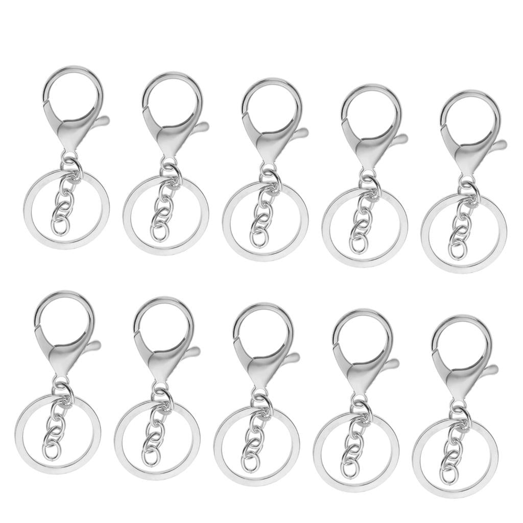 HILABEE 40pcs Metal Key Chain Lobster Clasp Key Rings Keychain Craft Jewelry Making