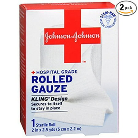 (2 Pack) & Red Cross First Aid Rolled Gauze 2" - Each, Kling Design By Johnson