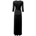 thumbnail image 2 of Doublju Women's 3/4 Sleeve Wrap Front Maxi Dress with Tie Waist, 2 of 2