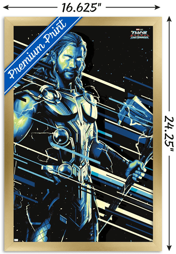 Marvel Thor: Love and Thunder - Thor Wall Poster, 14.725" x 22.375" Framed