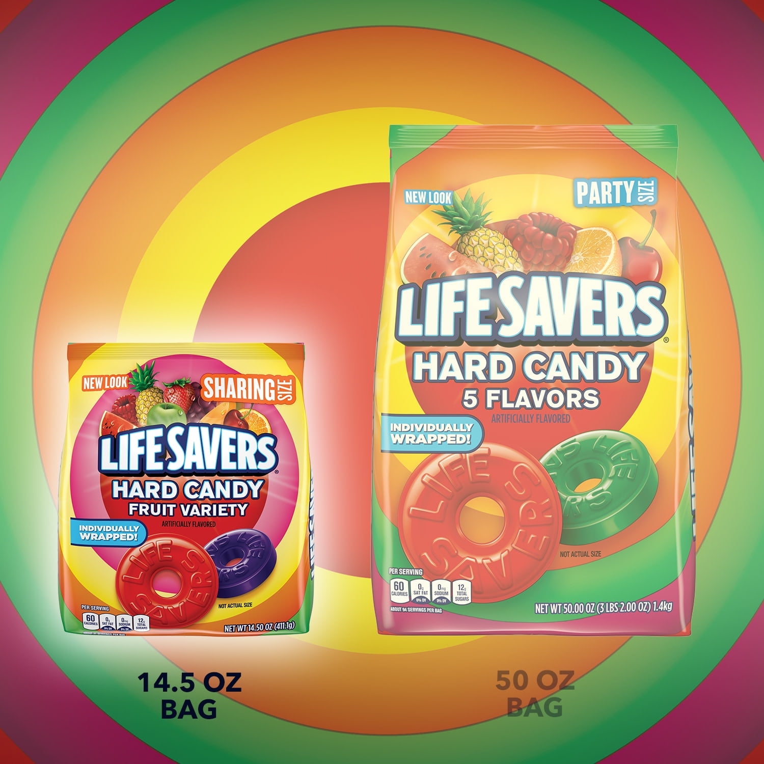 Life Savers Hard Candy Fruit Variety Candy, Sharing Size, 14.5 oz, 108 Ct