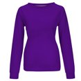 thumbnail image 4 of jsaierl Womens Sweatshirts Loose Fit Solid Color Sweatshirts Round Neck Dressy Casual Sweater Tops Workout Long Sleeve Blouses, 4 of 5