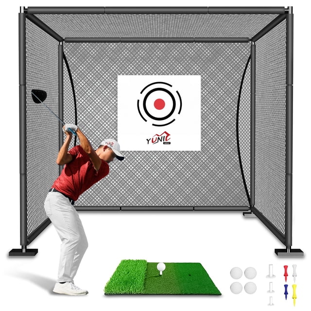 Jaula de golf YUNIC con marco de acero para practicar en el patio trasero