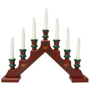 Star Trading 15455 - 15" x 17.25" 7 Light Electric Red/Green Decor Wooden Sara Swedish Candelabra / Candlestick
