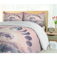 thumbnail image 4 of Ambesonne Pink Duvet Cover Set, Pastel Sky Moon Phases Clouds, Queen, Mauve Pale Rose and Blue, 4 of 5