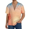 thumbnail image 3 of Xecao offers the The Sunset of Dandelion for Men's Casual Short-sleeved Shirt, a button-up collared shirt with a pocket, perfect for beach vacations and yacht travel in the XX-Large size., 3 of 7