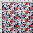thumbnail image 3 of oneOone Cotton Cambric Red Fabric Geometric & Rose Floral Craft Projects Decor Fabric Printed By The Yard 42 Inch Wide, 3 of 4