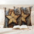 thumbnail image 3 of Stars Art Rustic Pillow Covers 2 Pack Independence Day Patriotic Pillowcase Waterproof Outdoor Throw Pillow Cover for Patio Garden Square Cushion 20”x20”, 3 of 9