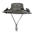 thumbnail image 4 of Sombrero de enfriamiento del ventilador Sombreros de vaquero ajustables transpirables recargables de ala ancha Sombrero para el sol tinta verde, 4 of 8