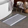 thumbnail image 5 of PEONAVET Bathroom Rugs Extra Thick Microfiber Striped Door Mat Non Slip Bathroom Kitchen Entry Rug Water Absorbent Floor Mat For Bathroom Kitchen Doorway Foot Mat, 5 of 6