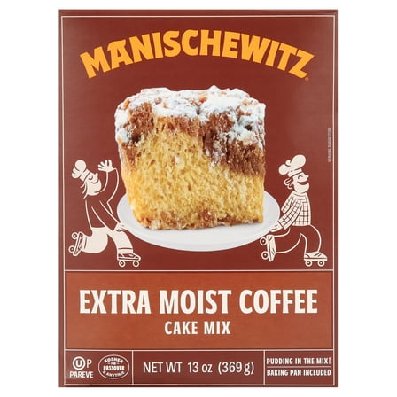 Manischewitz Extra Moist Coffee Cake Mix 13oz 2 Pack, Kosher for Passover, Baking Pan Included!