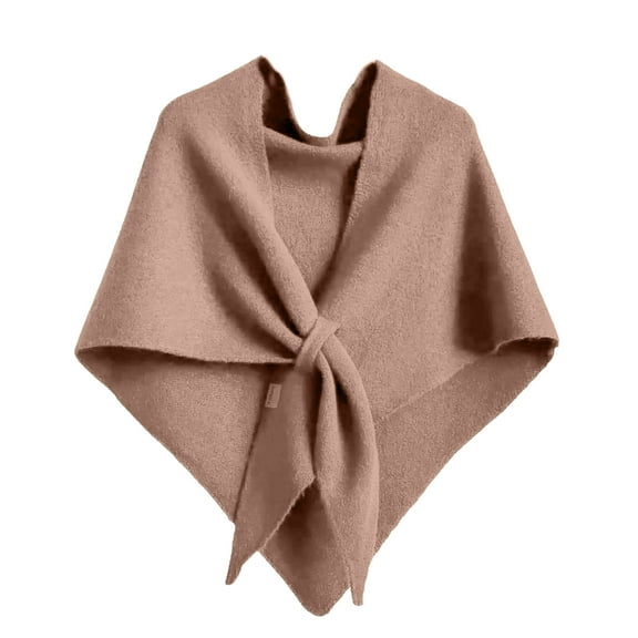 Women's Solid Color Shawl - Pashmina Shawl Wraps Women Knitted Shawls and Wraps Cardigan Cape Wool Sweater Shawl Scar Khaki