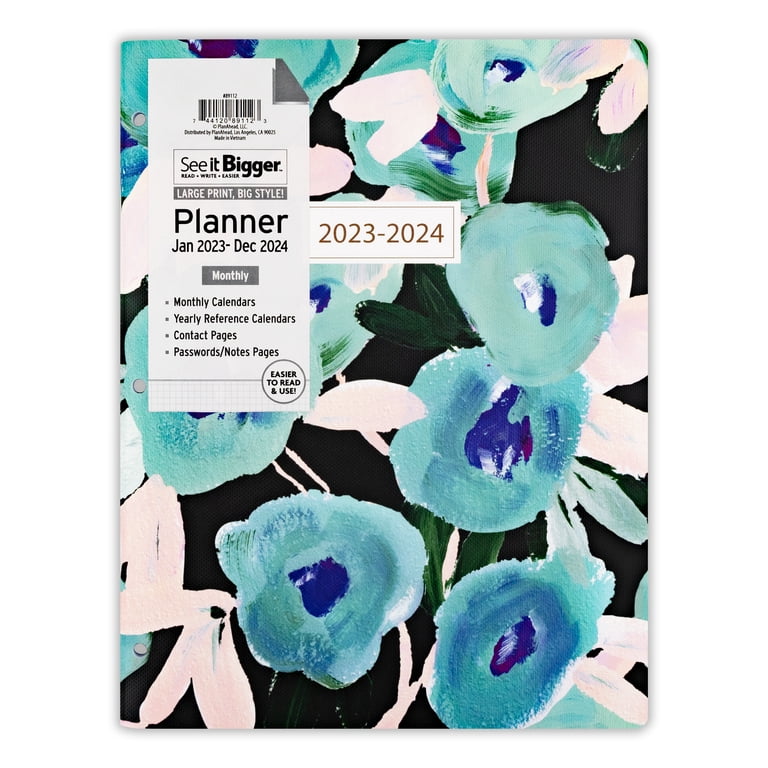 See It Bigger Monthly Planner, January 2023 - December 2024, (8.5" x 11")  Teal - Walmart.com