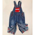 thumbnail image 4 of Peacolate 3M-24M Baby Boy Denim Overalls Bus Pants for Infant Toddler Kids,Star,9-12M, 4 of 6