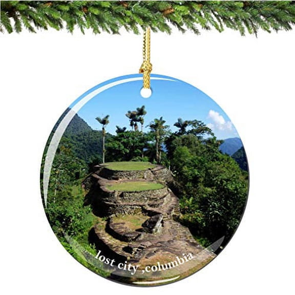 Columbia Lost City Christmas Ornament Porcelain Double Sided 2.75 Inches