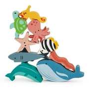 Mentari Toys - Happy Stacking Ocean - with Drawstring Bag for Easy Storage - Age 18M+