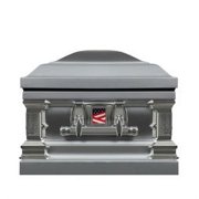 Overnight Caskets Veterans Silver Steel 18-Gauge Funeral Casket, Rectangular